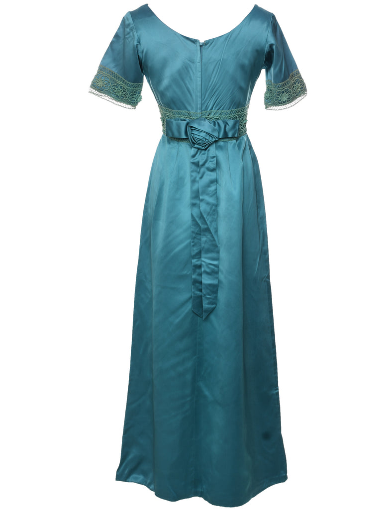 1970s Teal Maxi Dress - S