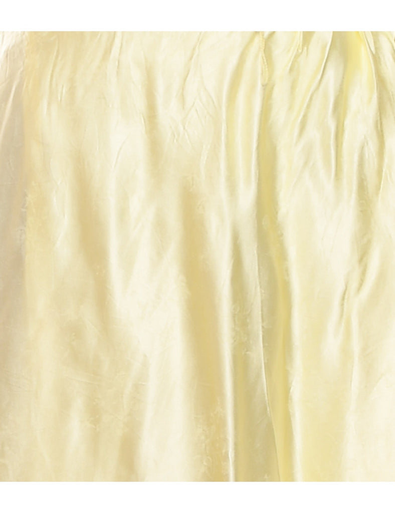 1980s Pale Yellow Evening Dress - XS