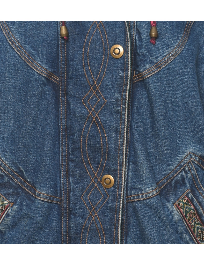 1980s Patterned Denim Jacket - S