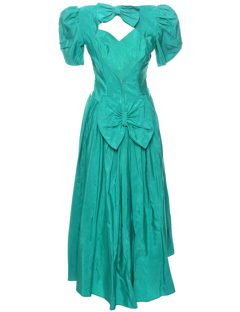 1980s Turquoise Evening Dress - S