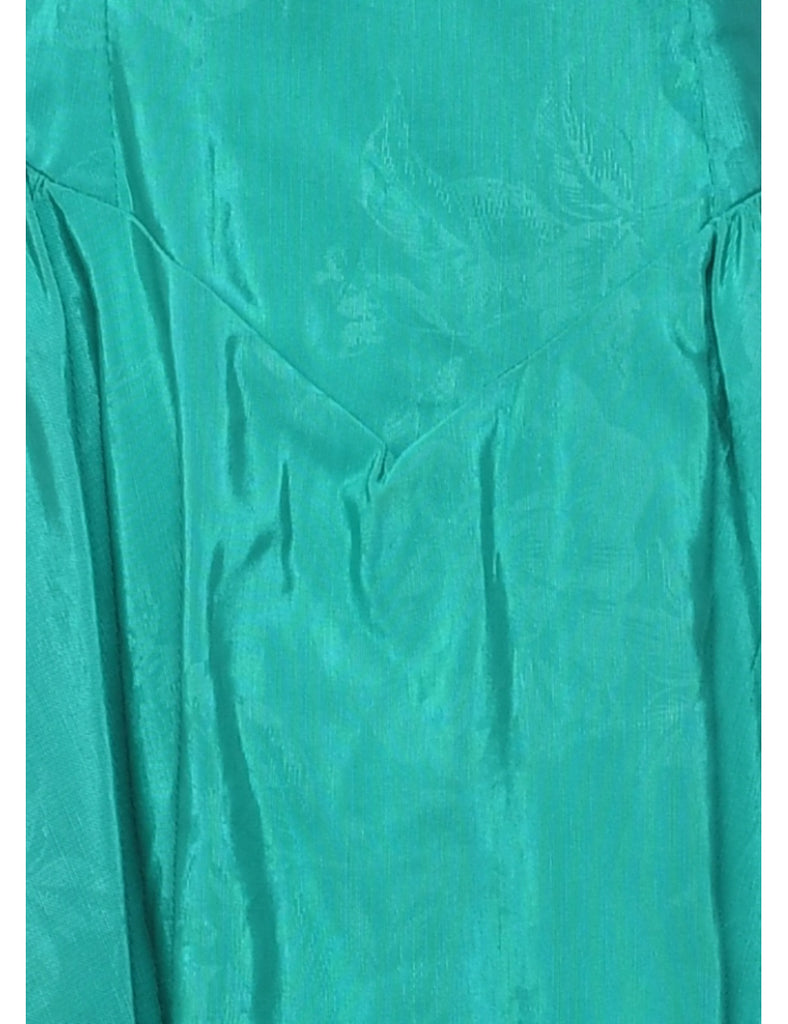 1980s Turquoise Evening Dress - S