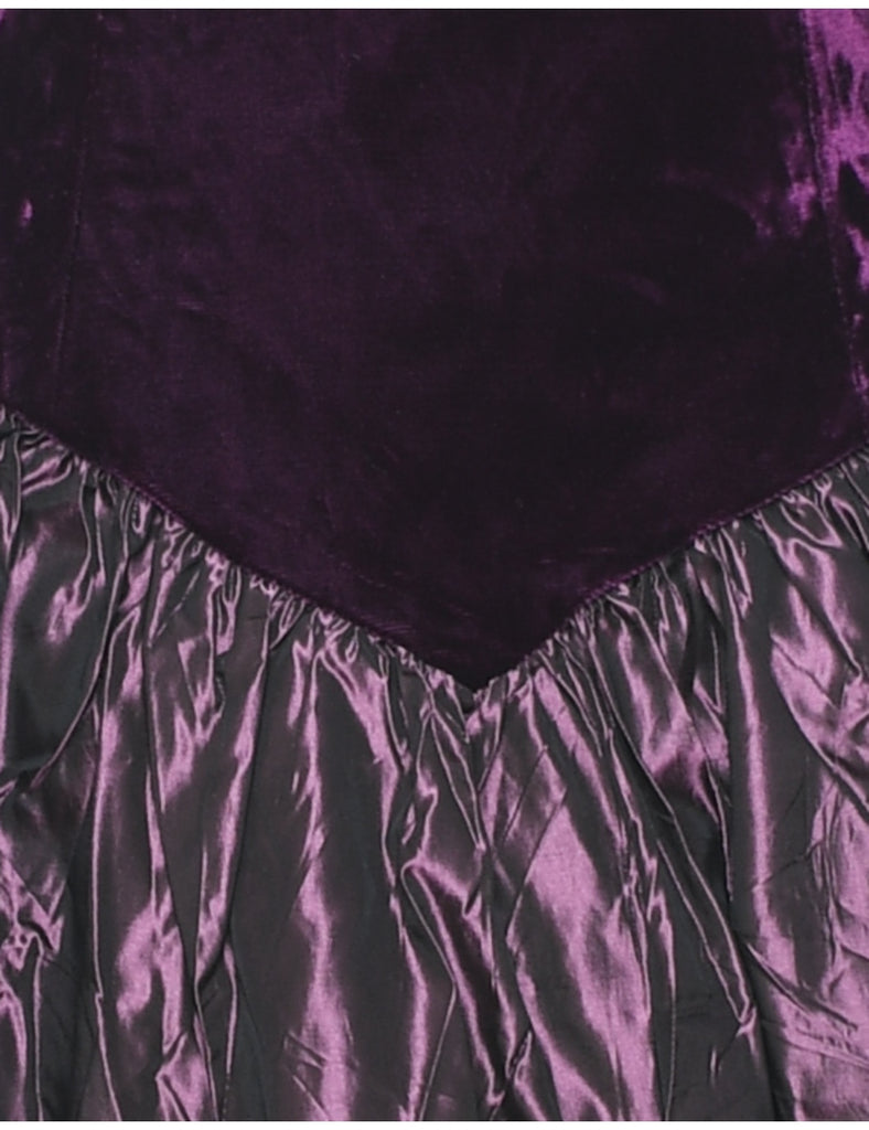 1980s Velvet Evening Dress - M