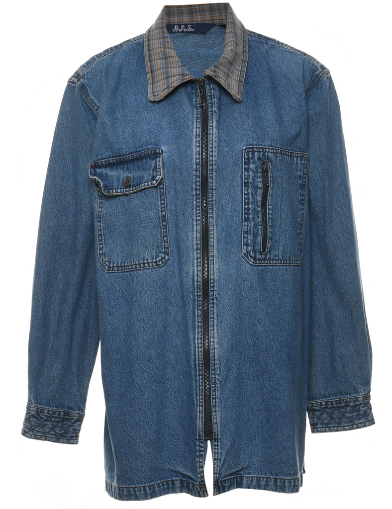 1990s Stone Wash Denim Jacket - XL