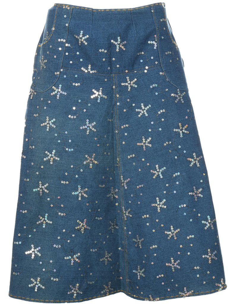 A-Line Denim Skirt - M