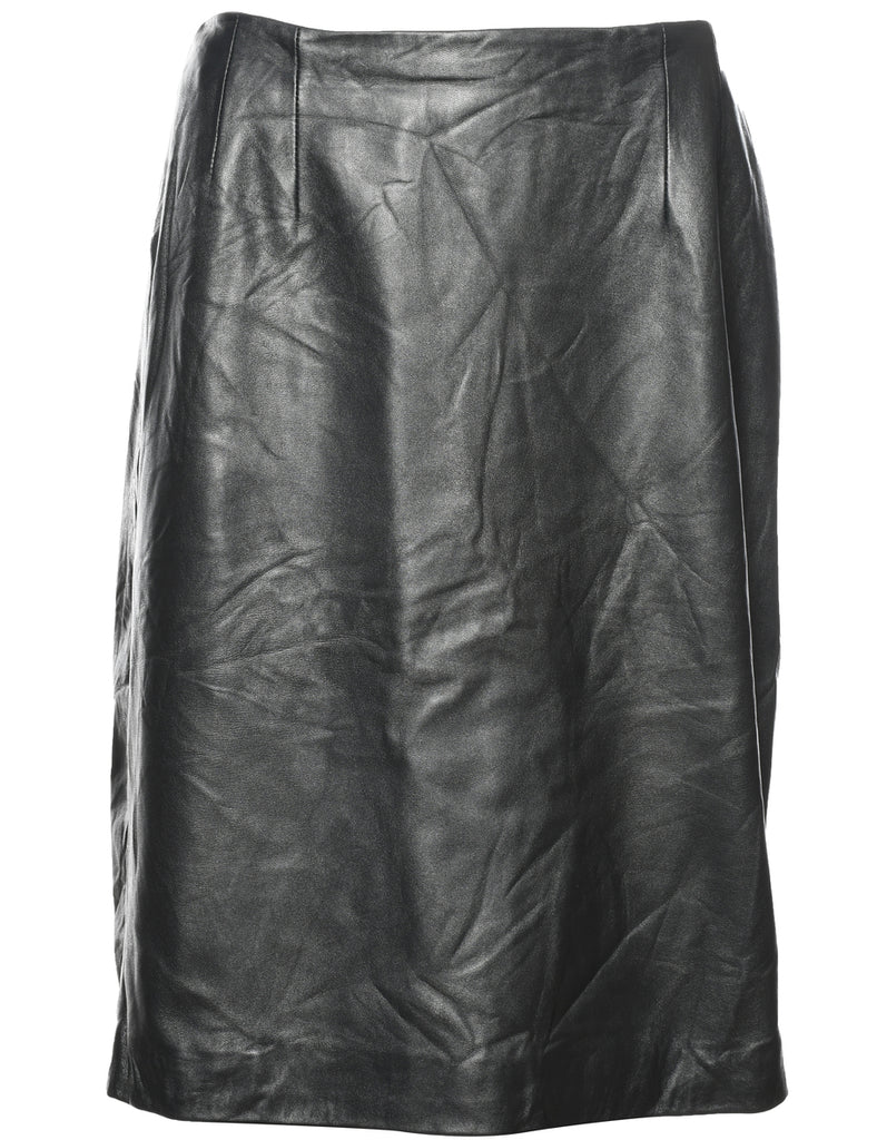 A-Line Leather Skirt - L