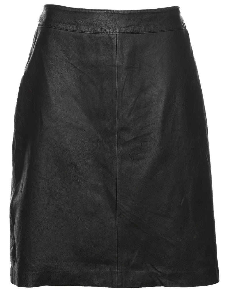 A-Line Leather Skirt - M