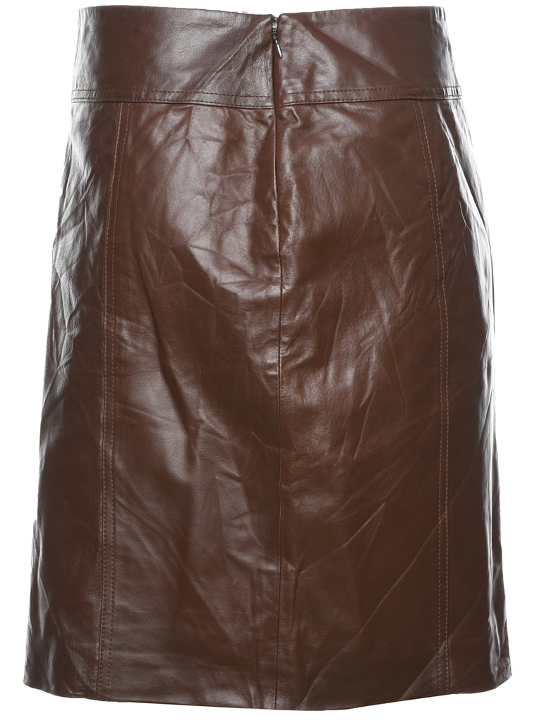 A-Line Leather Skirt - M