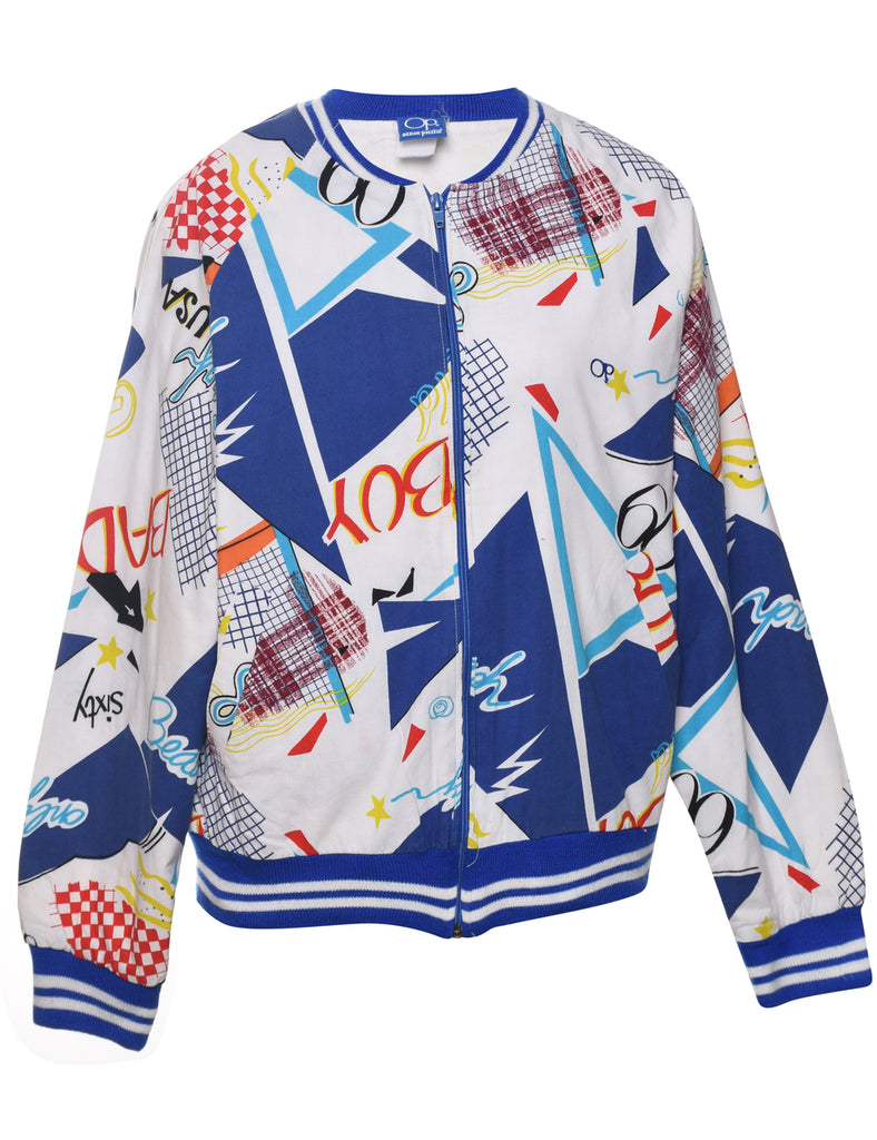 Abstract Pattern Bomber Jacket - M