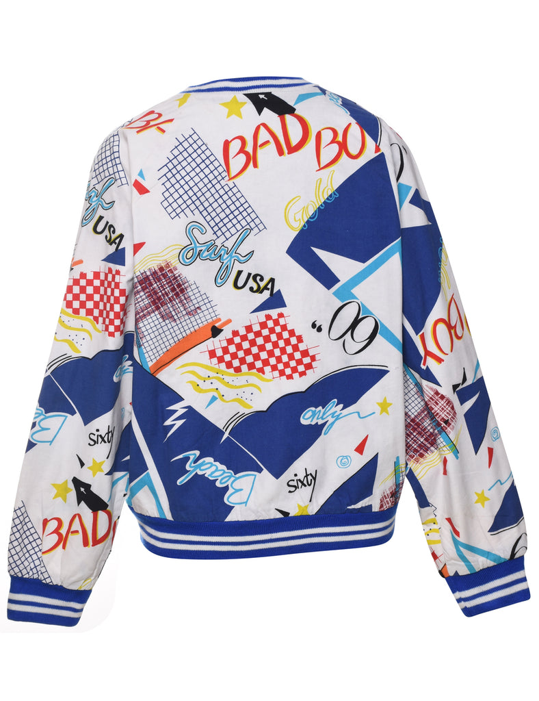 Abstract Pattern Bomber Jacket - M