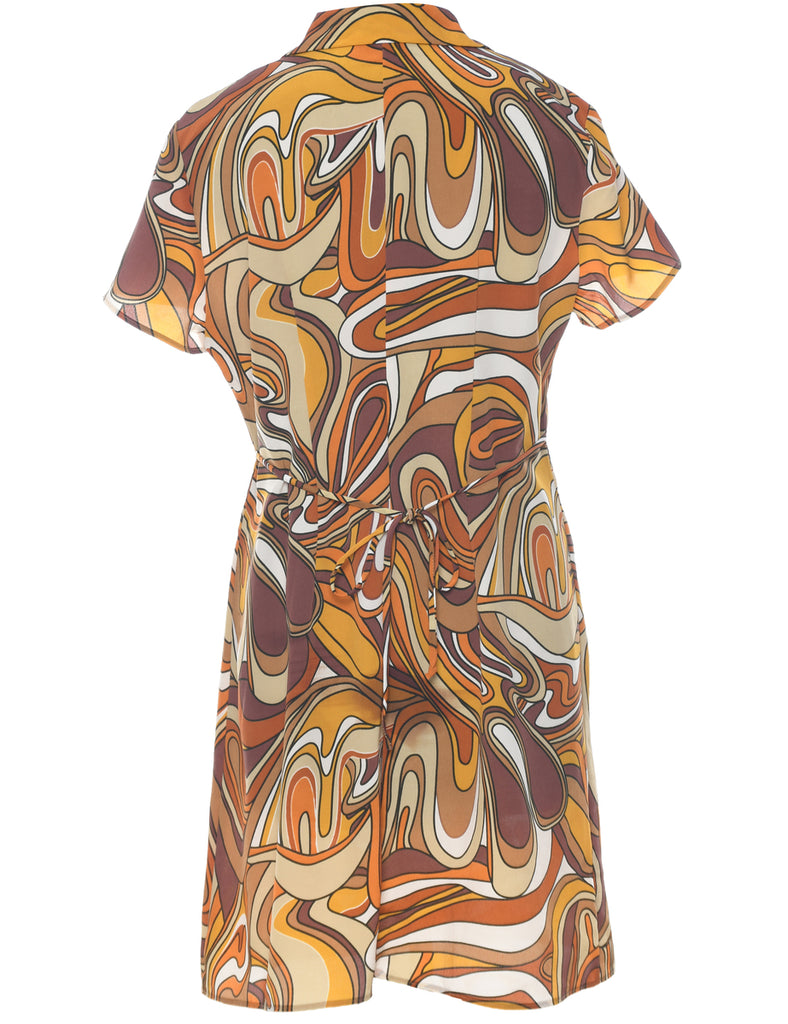 Abstract Pattern Shirt Dress - XL