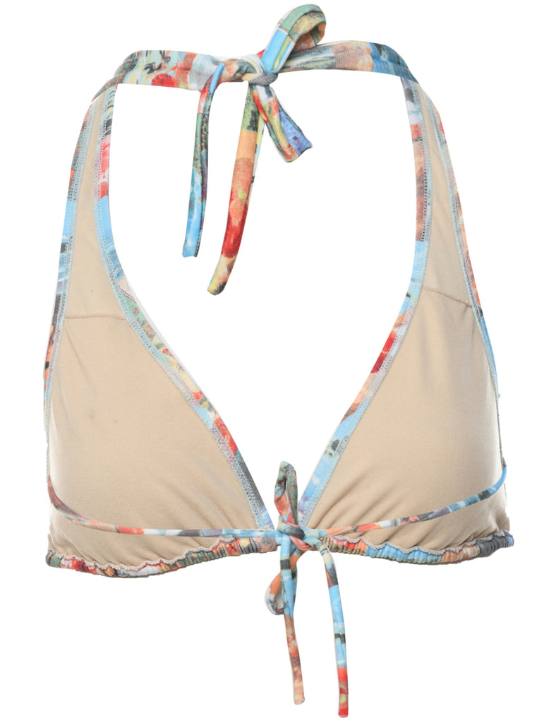 Abstract Print Bikini Top - S