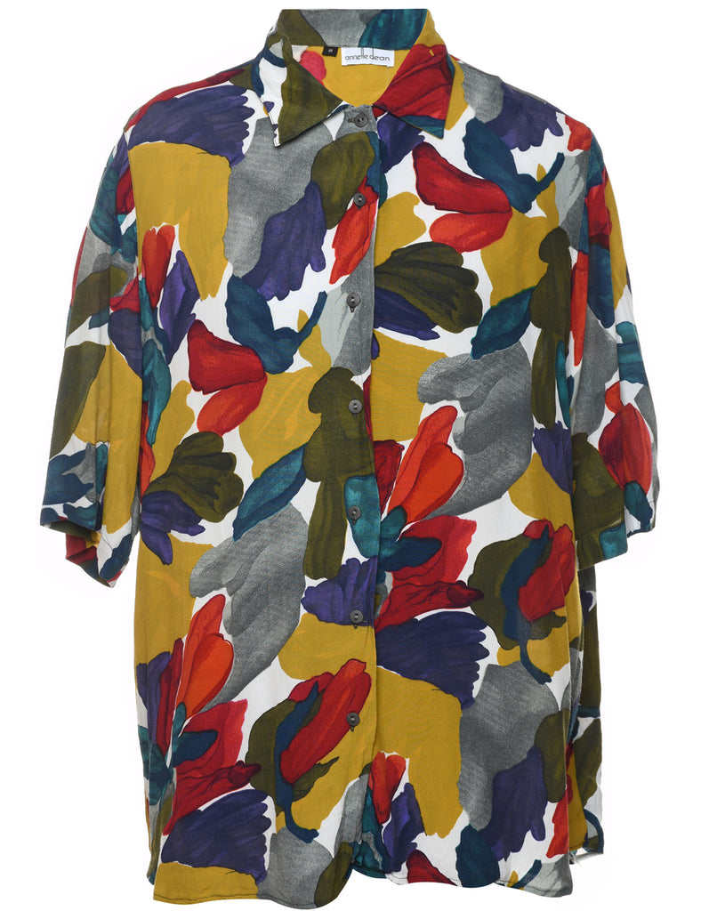 Abstract Print Blouse - L