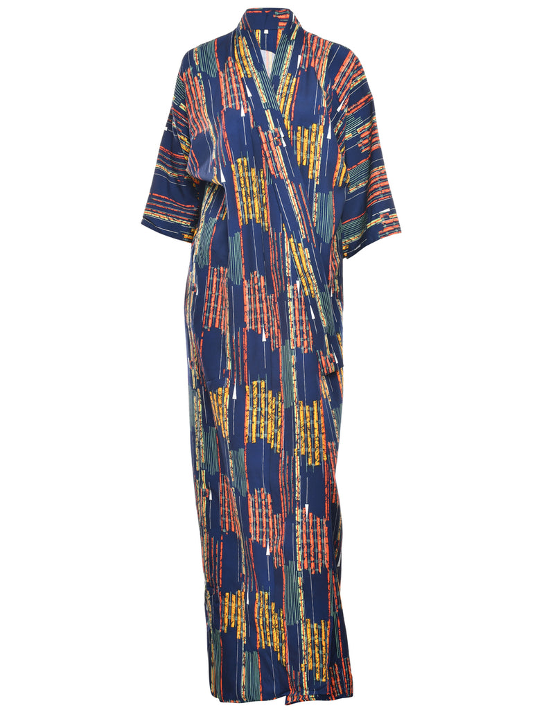 Abstract Print Full Length Kimono - L