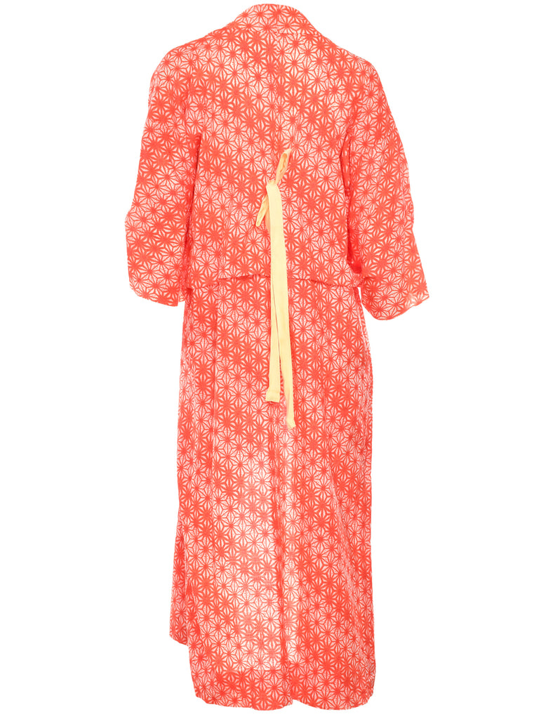 Abstract Print Full Length Kimono - L