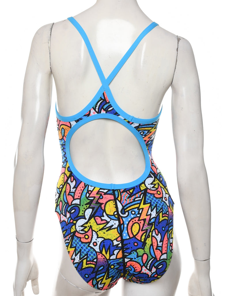 Abstract Print One-piece Swimsuit - S