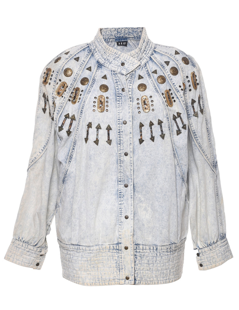 Acid Wash Denim Jacket - L