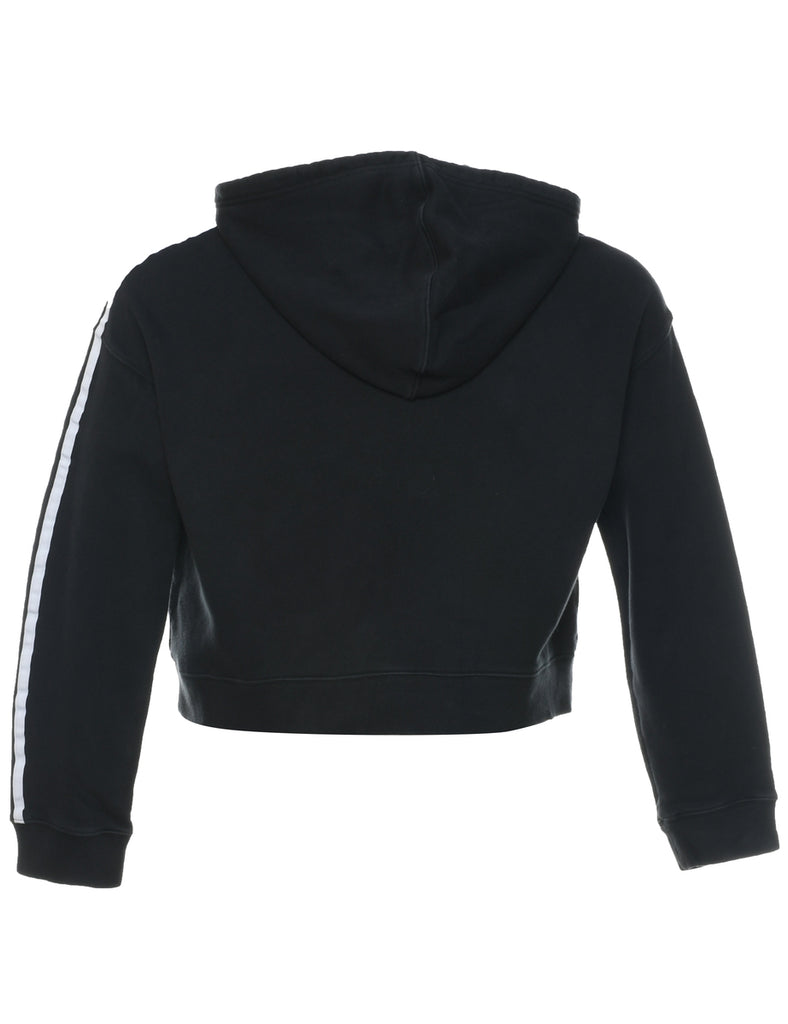 Adidas Cropped Black Hooded Sweatshirt - S