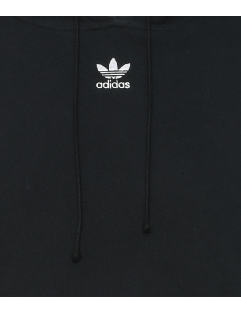 Adidas Cropped Black Hooded Sweatshirt - S