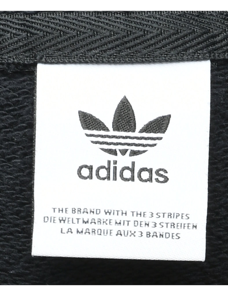 Adidas Cropped Black Hooded Sweatshirt - S