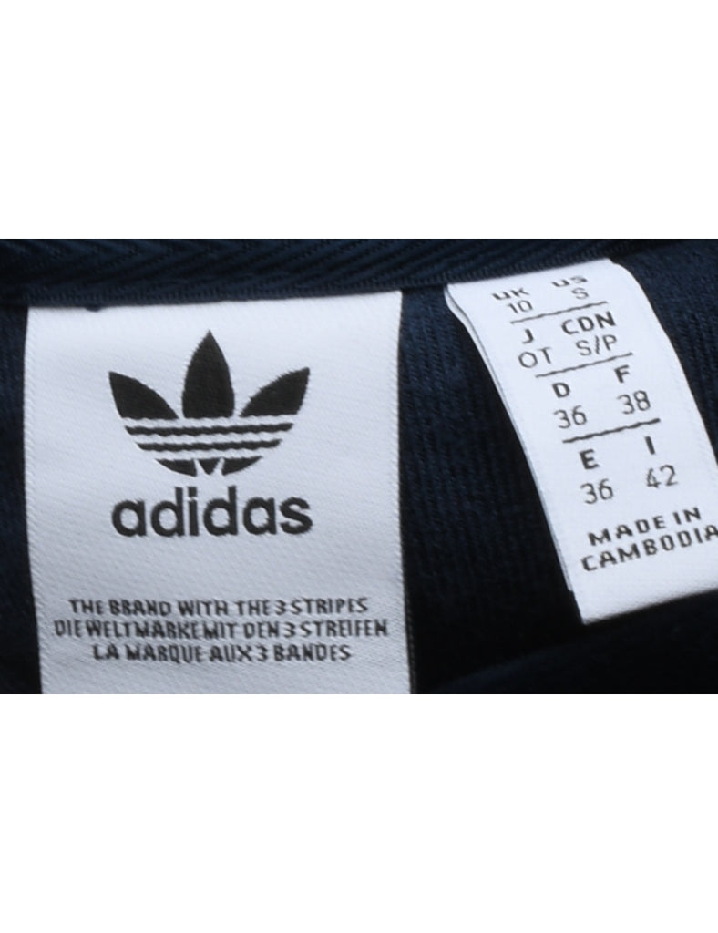 Adidas Navy Velour Embroidered Sweatshirt - S