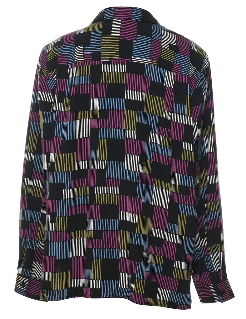 Alfred Dunner Geometric Print Multi-Colour 1980s Shirt - XL