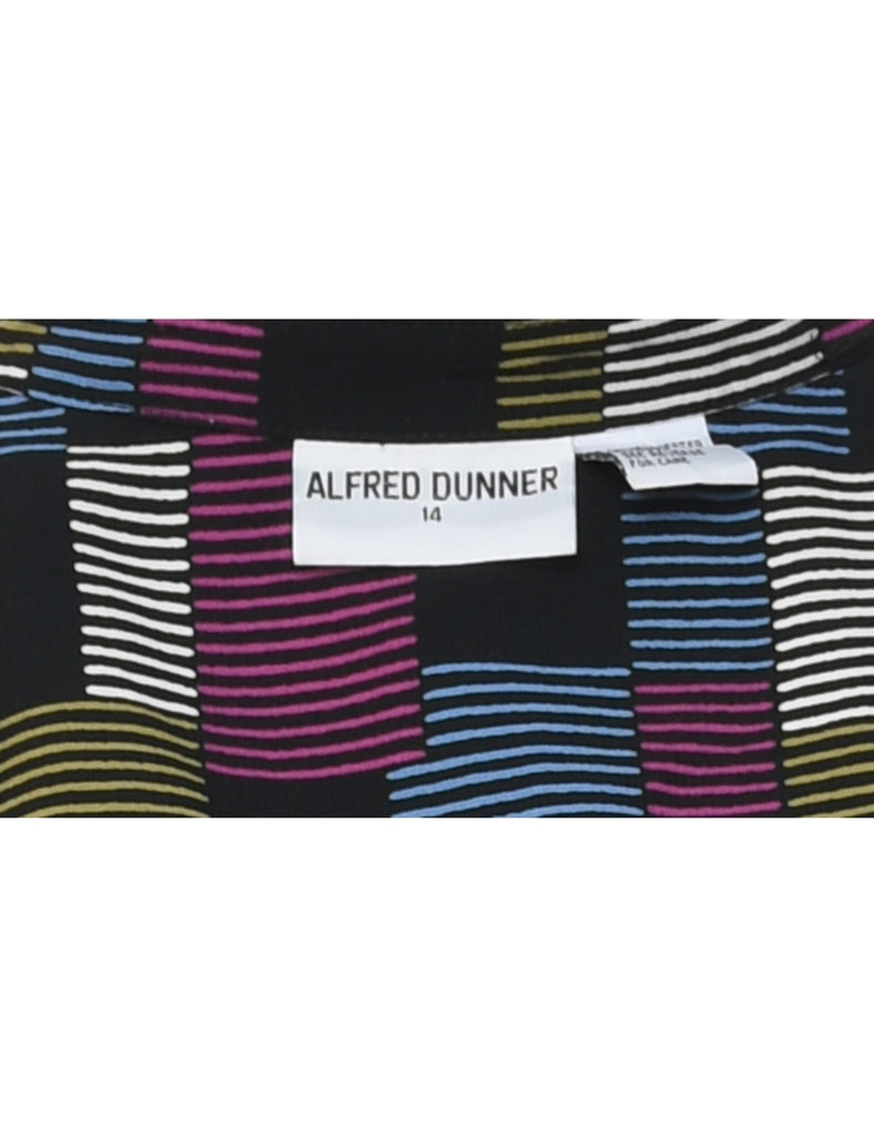 Alfred Dunner Geometric Print Multi-Colour 1980s Shirt - XL