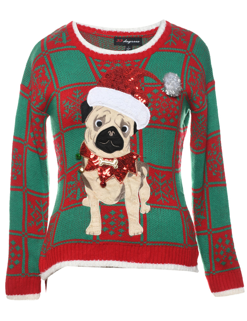 Animal Design Christmas Jumper - S