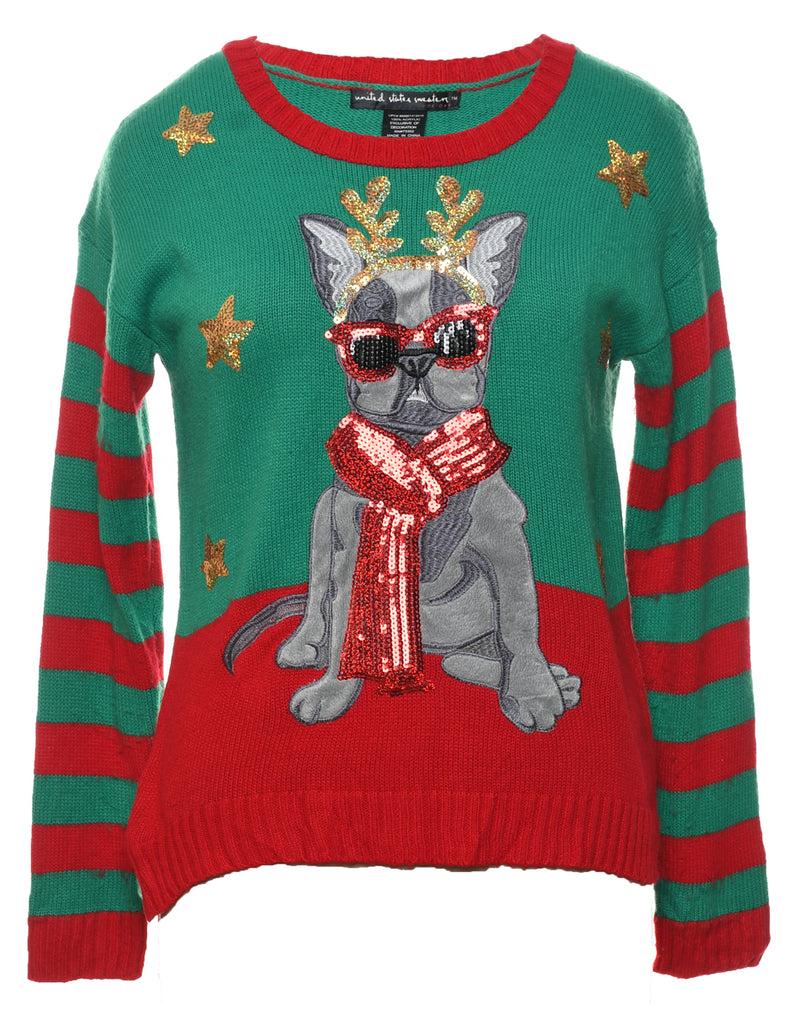 Animal Design Christmas Jumper - M