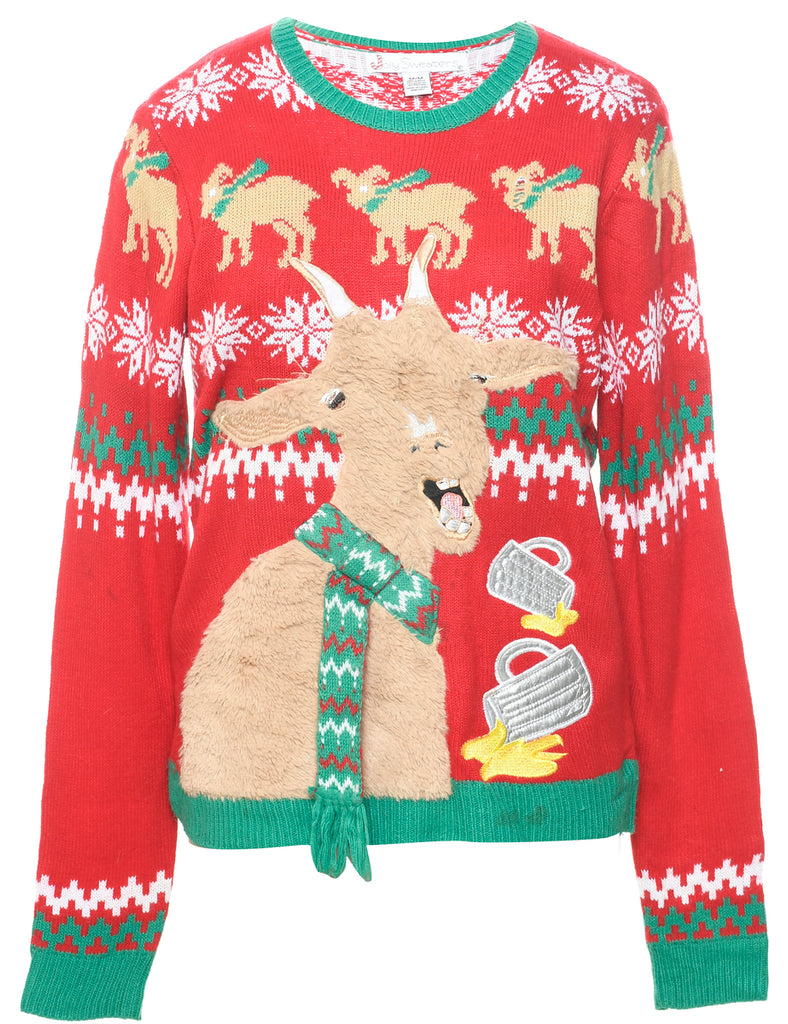 Animal Design Christmas Jumper - M