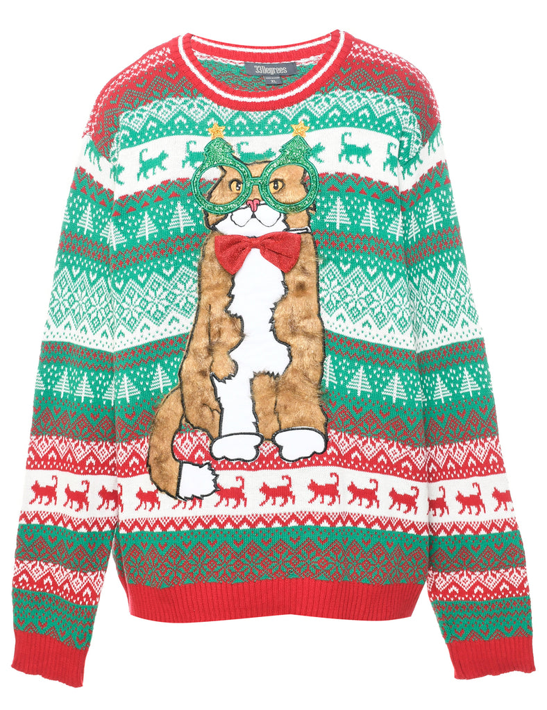 Animal Design Christmas Jumper - XL