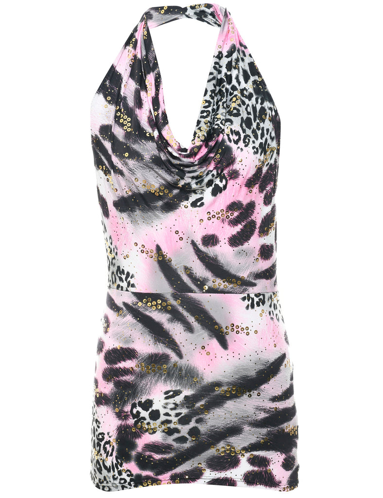 Animal Print Evening Top - S