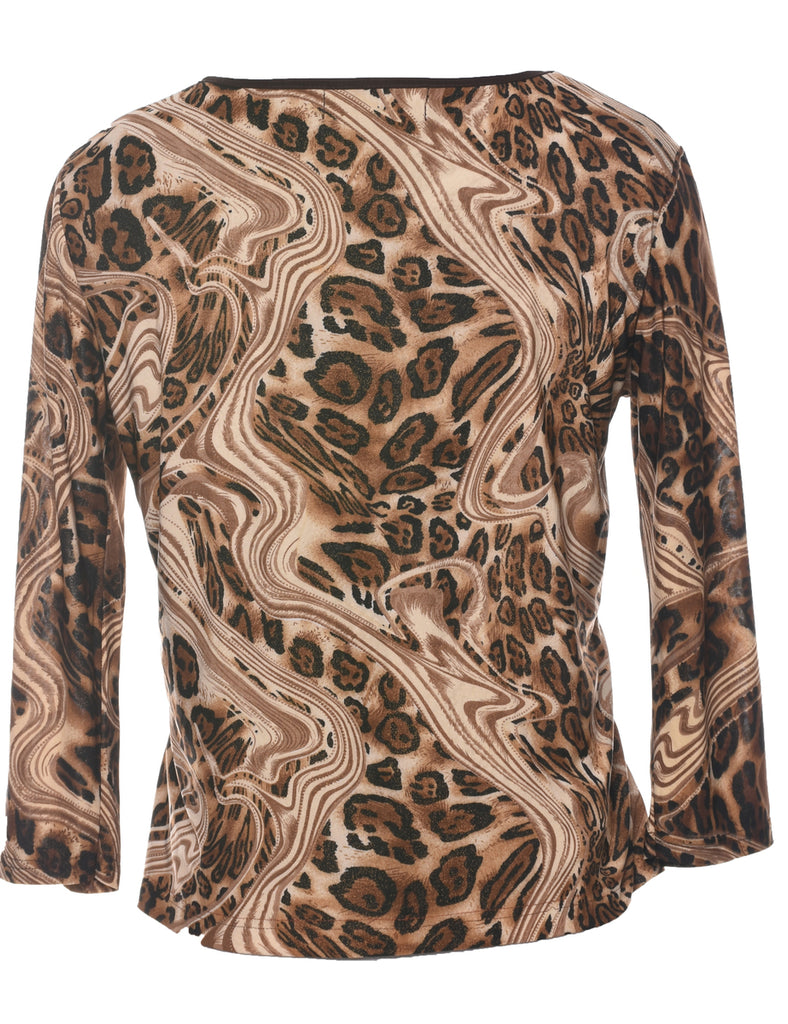 Animal Print Evening Top - L