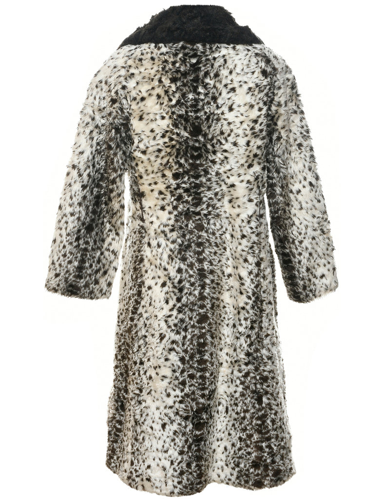 Animal Print Faux Fur Coat - M