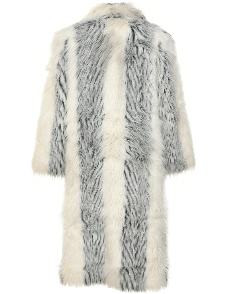 Animal Print Faux Fur Coat - M