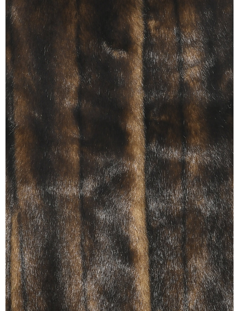 Animal Print Faux Fur Coat - M