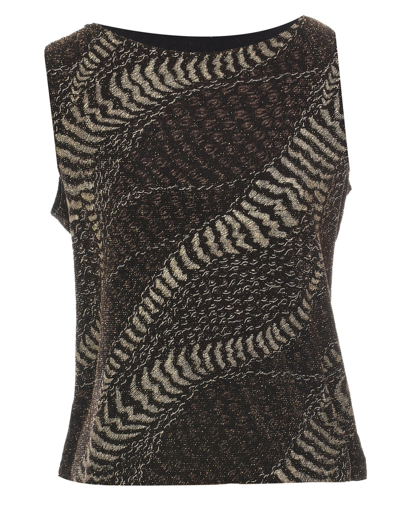 Animal Print Metallic Finish Evening Top - S