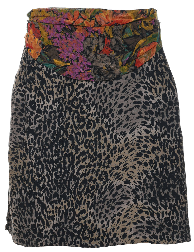 Animal Print Pencil Skirt - L