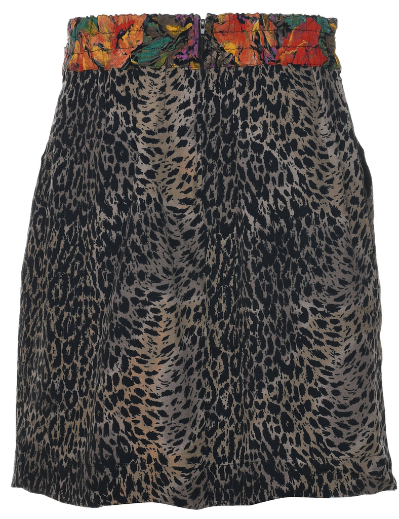 Animal Print Pencil Skirt - L