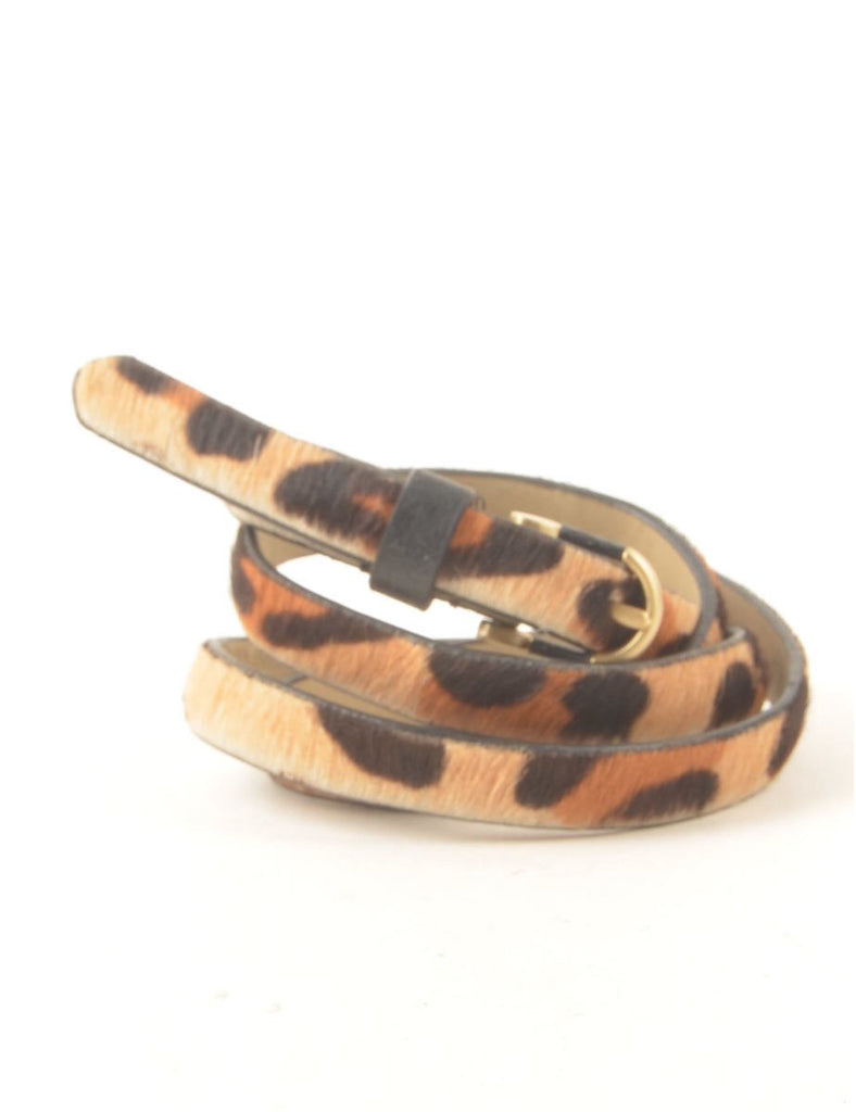 Animal Print Skinny Belt - L