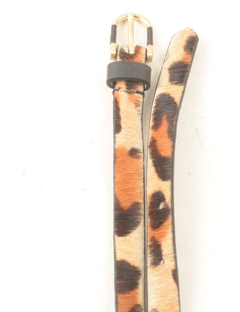 Animal Print Skinny Belt - L