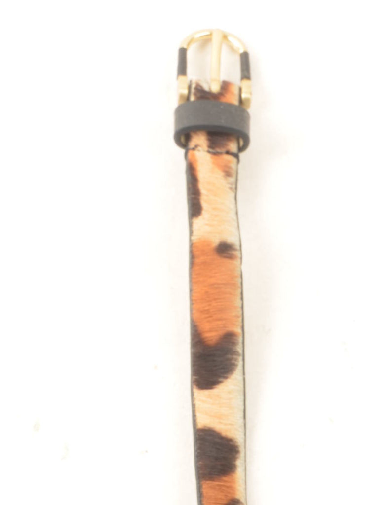 Animal Print Skinny Belt - L