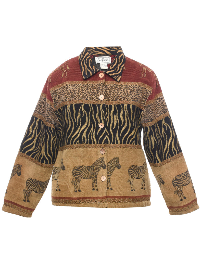 Animal Print Tapestry Jacket - S