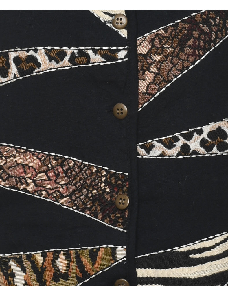 Animal Print Waistcoat - S