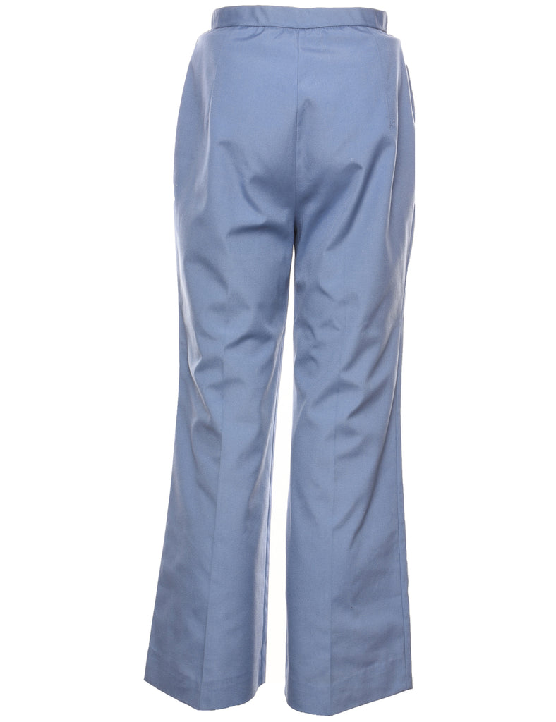 Aqua Blue Flared Leg Trousers - W28 L29