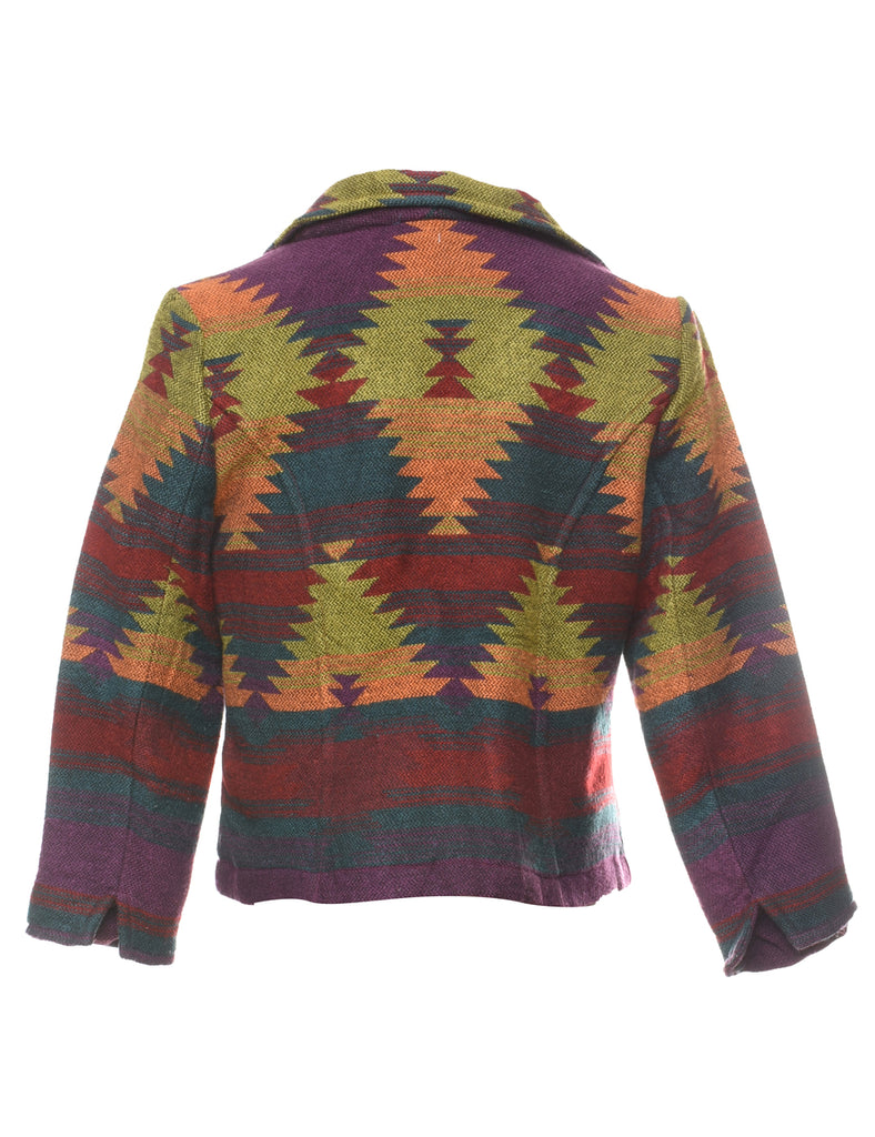 Aztec Design Multi-Colour Tapestry Jacket - S