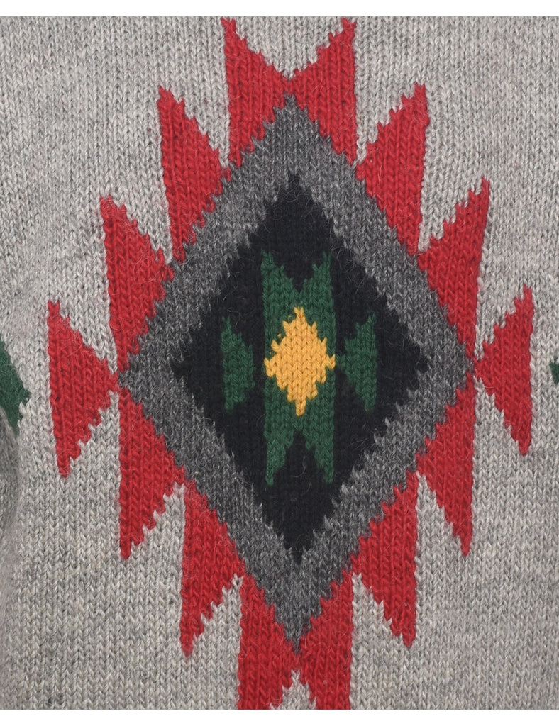 Aztec Print Jumper - L