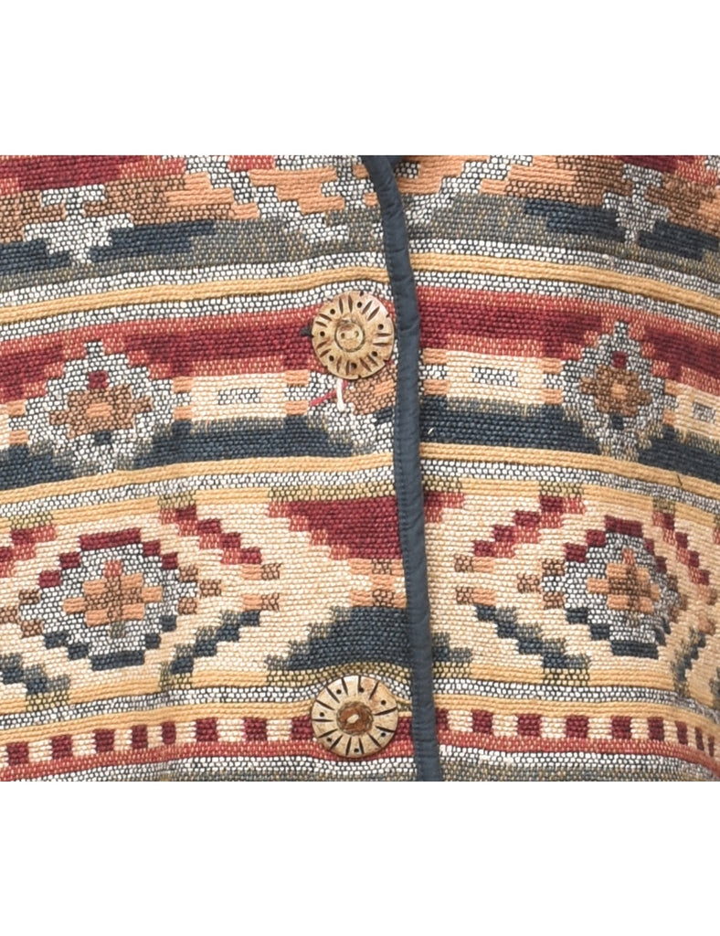 Aztec Print Multi-Colour Tapestry Jacket - L