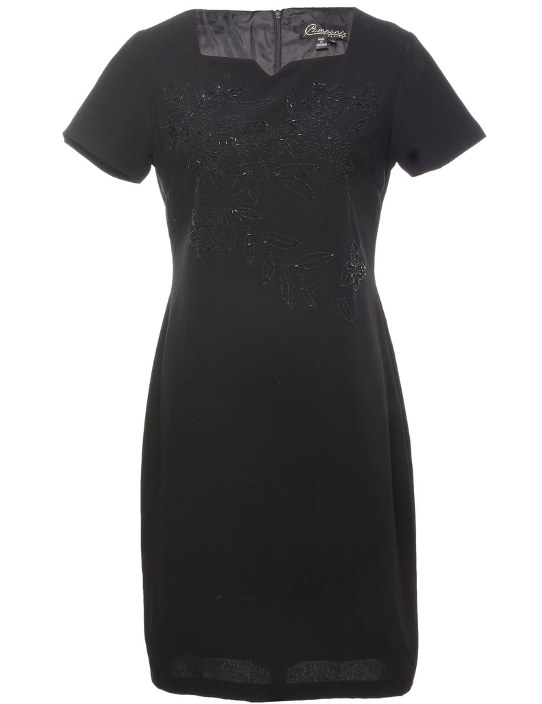 Beaded Black Dress - M