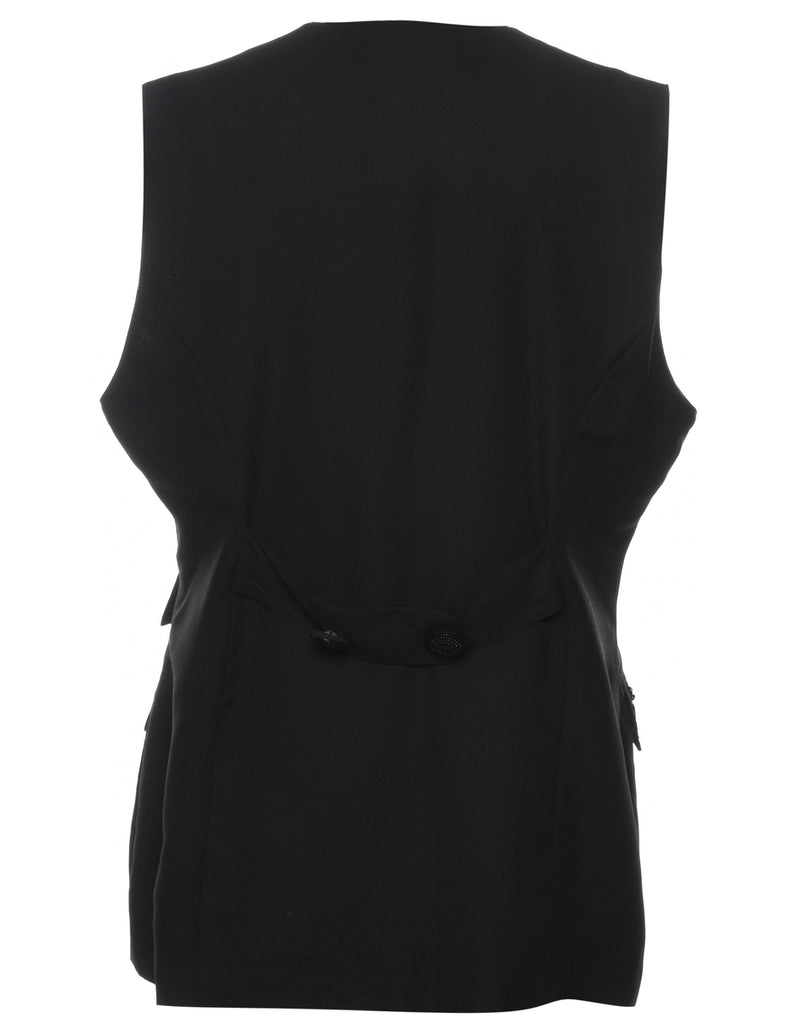 Beaded Black Waistcoat - L