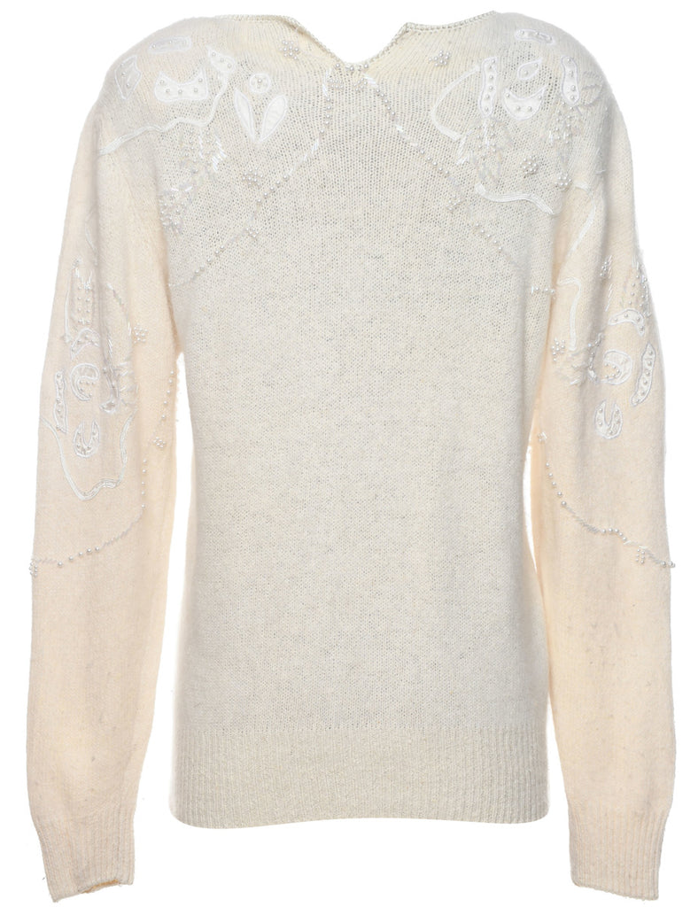 Beaded Embroidered Jumper - M